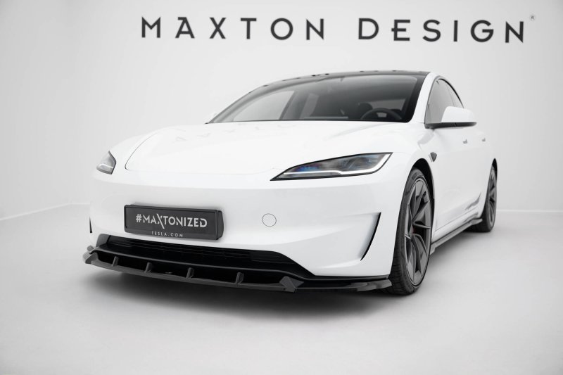 Maxton Front Ansatz V.2 Tesla Model 3 Performance Mk1 Facelift schwarz Hochglanz TE-MODEL3-1F-PFC-FD2-G
