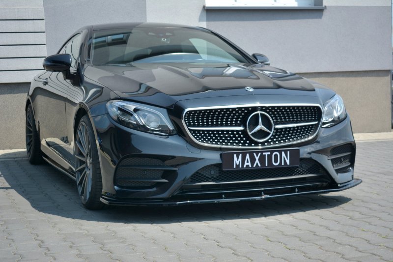 Maxton Front Ansatz V.1 für Mercedes-Benz E-Klasse W213 Coupe (C238) AMG-Line schwarz Hochglanz ME-E-213-AMGLINE-C-FD1-G