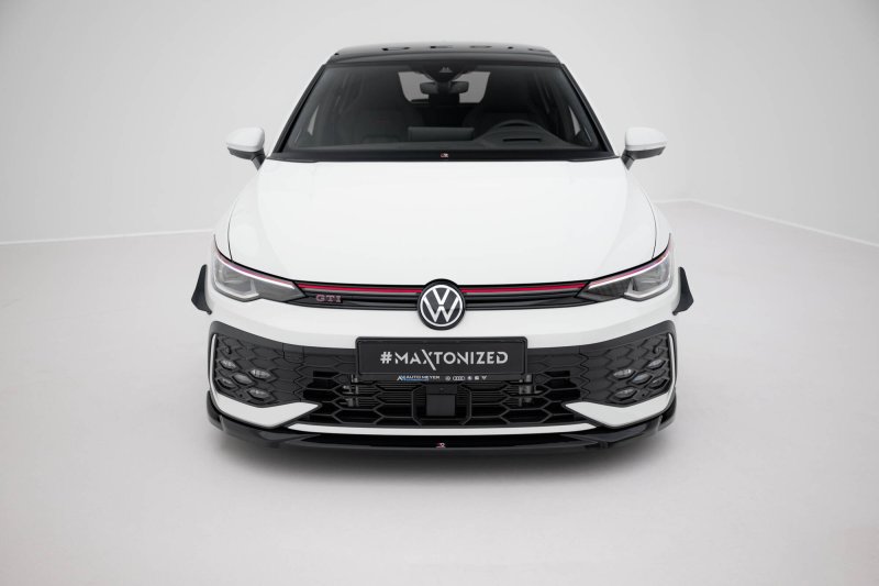 Maxton Front Ansatz V.4 VW Golf GTI / GTE / R-Line Mk8 Facelift schwarz Hochglanz VW-GO-8F-GTI-FD4-G