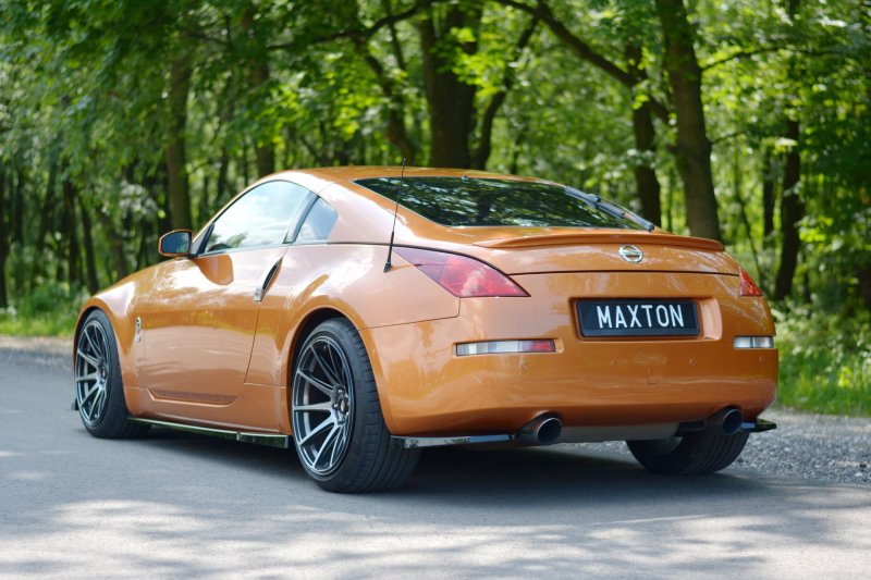 Maxton Heck Ansatz Flaps Diffusor für NISSAN 350Z schwarz Hochglanz NI-350-RSD1-G