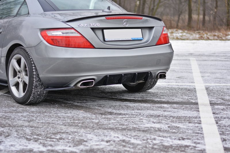 Maxton Diffusor Heck Ansatz für Mercedes SLK R172 schwarz Hochglanz ME-SLK-R172-RS1-G