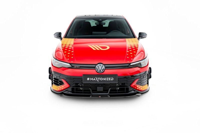 Maxton Front Ansatz V.3 VW Golf GTI Clubsport Mk8 Facelift schwarz Hochglanz VW-GO-8F-GTI-CS-FD3-G