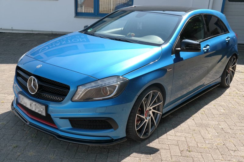 Maxton Seitenschweller Ansatz für Mercedes W176 AMG-LINE vor Facelift Carbon Look  ME-A-176-AMGLINE-SD1-C