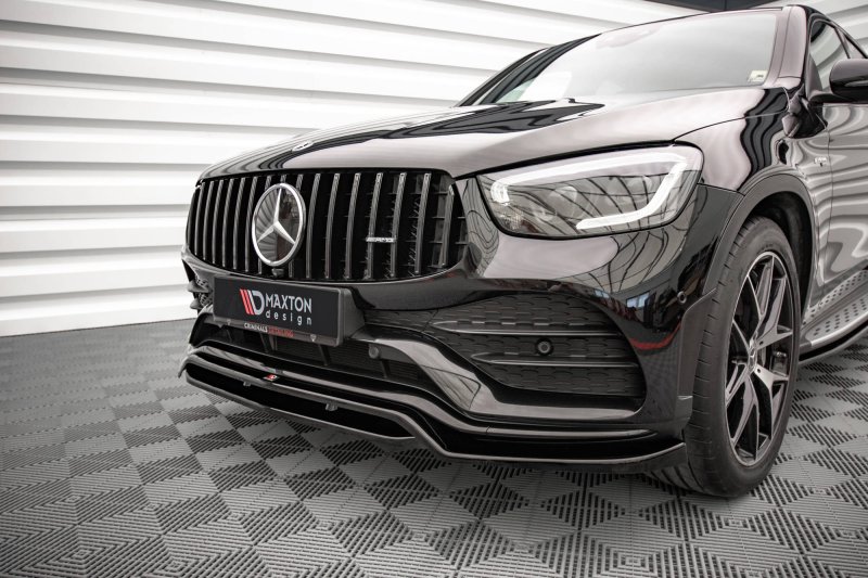 Maxton Front Ansatz für Mercedes-Benz GLC Coupe AMG-Line C253 Facelift schwarz Hochglanz ME-GLC-C253F-AMGLINE-FD1G+FD1R-G