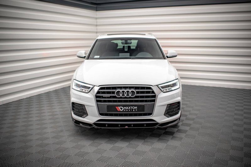 Maxton Front Ansatz V.1 für Audi Q3 8U Facelift schwarz Hochglanz AU-Q3-1F-SLINE-FD1-G