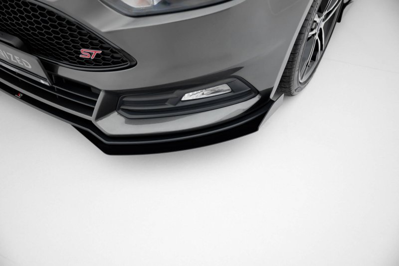 Maxton Front Flaps Ford Focus ST Mk3 Facelift schwarz Hochglanz FOFO3FSTCNC-FSF1-G