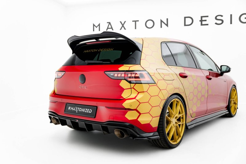 Maxton Heck Ansatz Flaps Diffusor V.3 VW Golf GTI Clubsport Mk8 Facelift schwarz Hochglanz VW-GO-8F-GTI-CS-RSD1-G