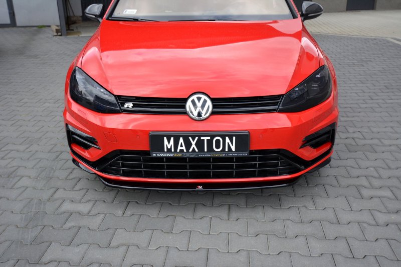 Maxton Front Ansatz V.5 für VW Golf 7 R / R-Line Facelift schwarz Hochglanz VW-GO-7F-R-FD5-G