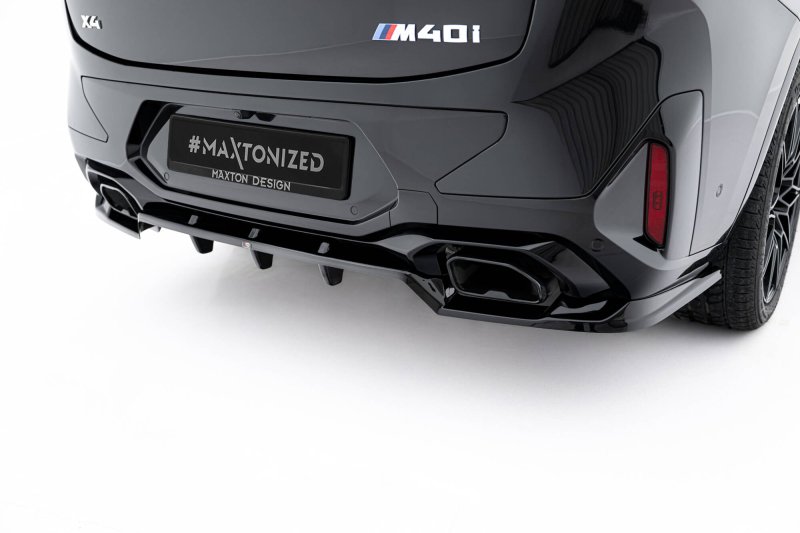 Maxton Mittlerer Cup Diffusor Heck Ansatz V.2 BMW X4 M-Paket G02 Facelift schwarz Hochglanz BM-X4-02F-MPACK-RD2G+RD3-G