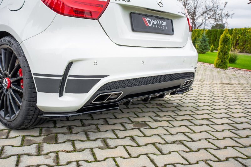 Maxton Diffusor Heck Ansatz für Mercedes A45 AMG W176 schwarz Hochglanz ME-A-176-AMG-RS1-G