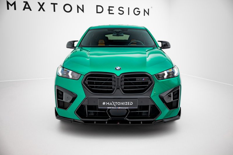 Maxton Front Ansatz V.2 BMW X6 M F96 Facelift schwarz Hochglanz BM-X6-F96F-M-FD2-G