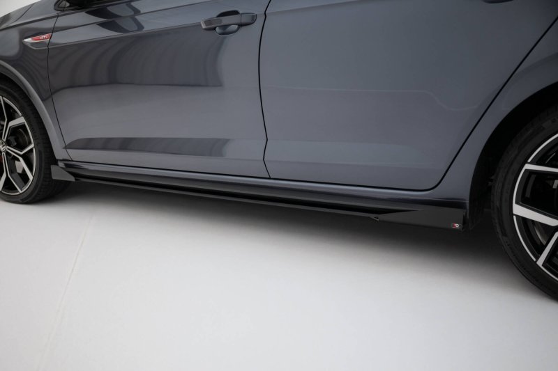 Maxton Street Pro Seitenschweller Ansatz + Flaps VW Polo AW GTI Facelift schwarz Hochglanz VWPO6FGTICNC-SD1BRB+SF1-G