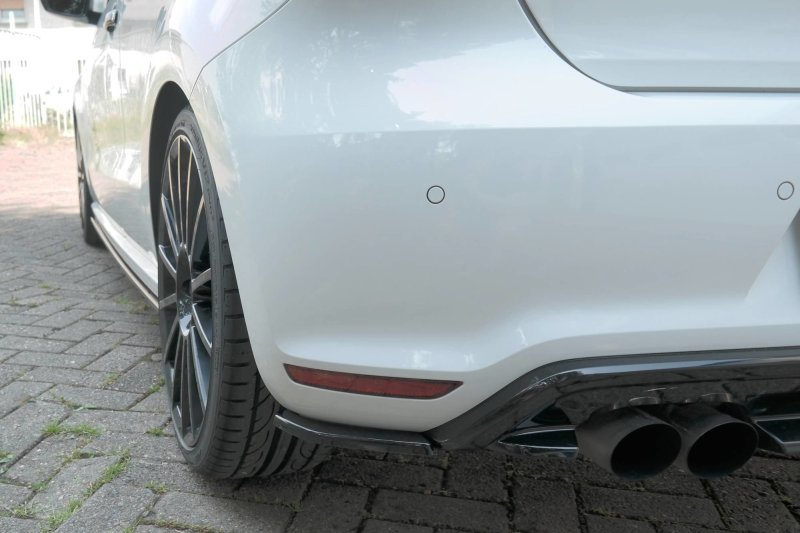 Maxton Heck Ansatz Flaps Diffusor für VOLKSWAGEN Polo 6R R WRC schwarz Hochglanz VW-PO-5-WRC-RSD1-G