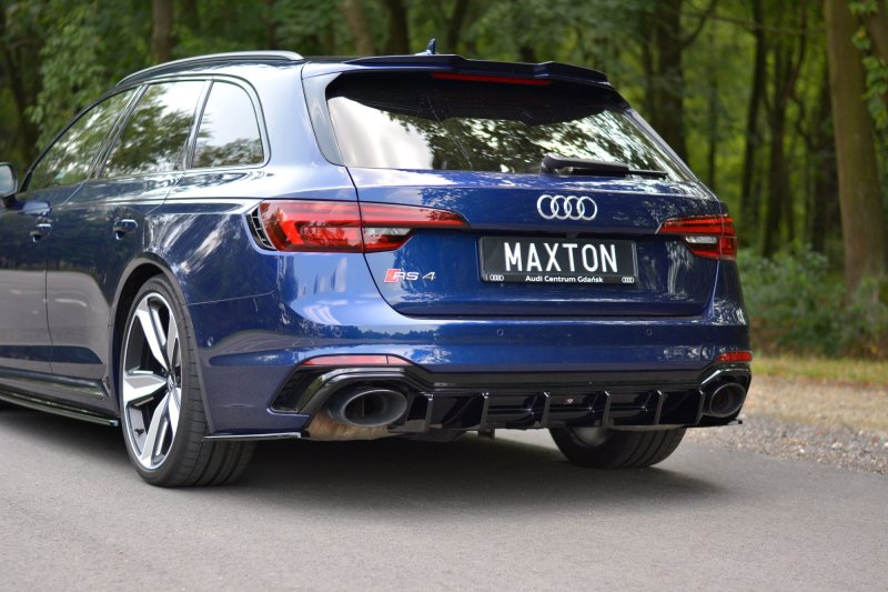 Maxton Diffusor Heck Ansatz für Audi RS4 B9 Avant schwarz Hochglanz AU-RS4-B9-AV-RS1-G