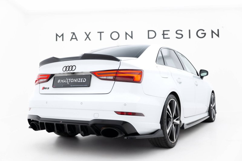 Maxton Diffusor Heck Ansatz V.2 Audi RS3 Limousine 8V Facelift schwarz Hochglanz AU-RS3-8VF-S-RS2-G