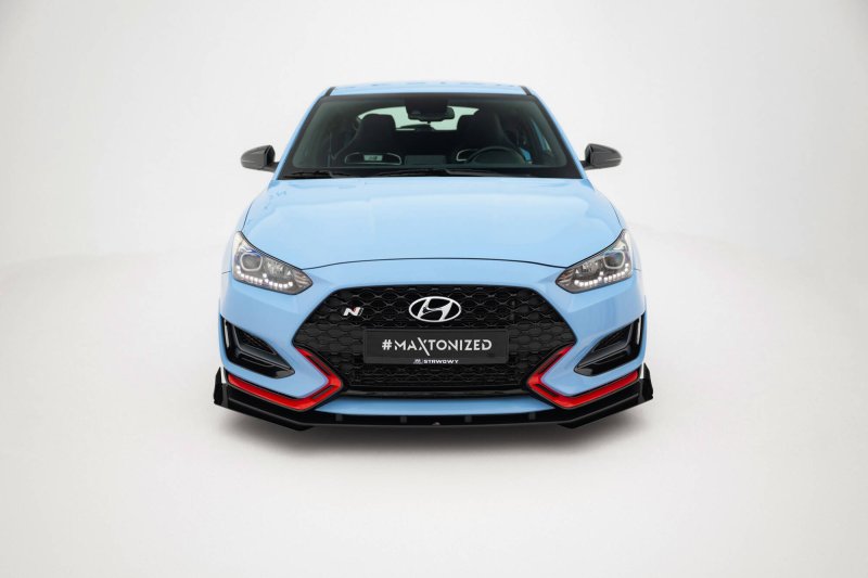 Maxton Street Pro Front Ansatz + Flaps Hyundai Veloster N Mk2 schwarz Hochglanz HYVE2NCNC-FD1BRB+FSF1-G