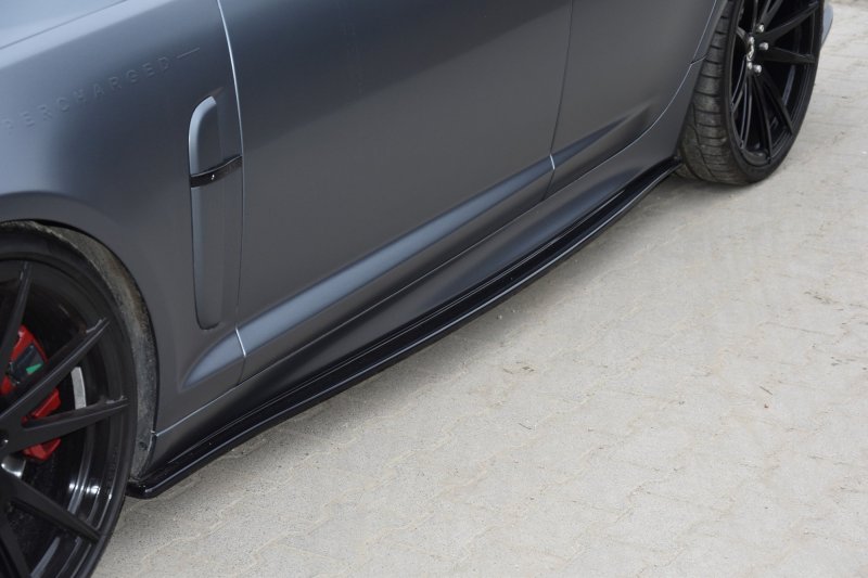 Maxton Seitenschweller Ansatz für JAGUAR XF- R schwarz Hochglanz JA-XFR-1-SD1-G