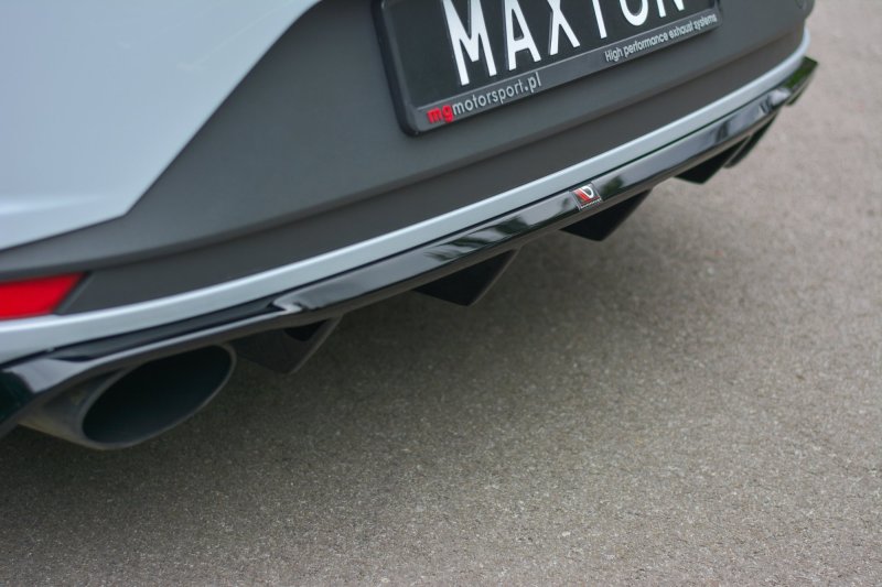 Maxton Diffusor Heck Ansatz für Seat Leon III Cupra schwarz Hochglanz SE-LE-3-CU-RS1-G