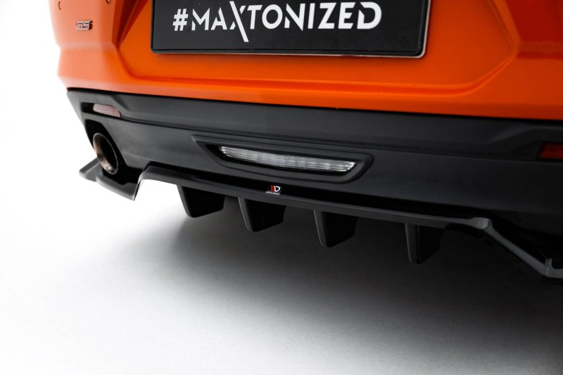 Maxton Mittlerer Cup Diffusor Heck Ansatz Chevrolet Camaro SS Mk6 Facelift schwarz Hochglanz CH-CA-6F-SS-RD1G+RD2-G