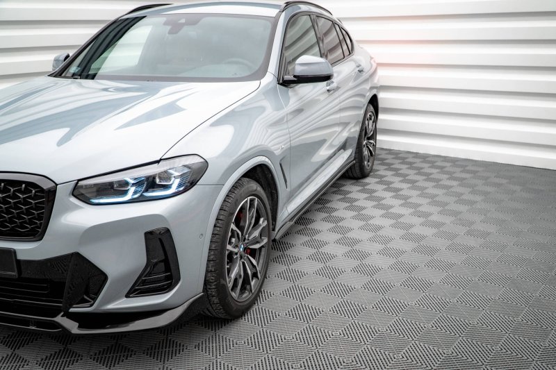 Maxton Seitenschweller Ansatz für BMW X4 M-Paket G02 Facelift schwarz Hochglanz BM-X4-02F-MPACK-SD1-G