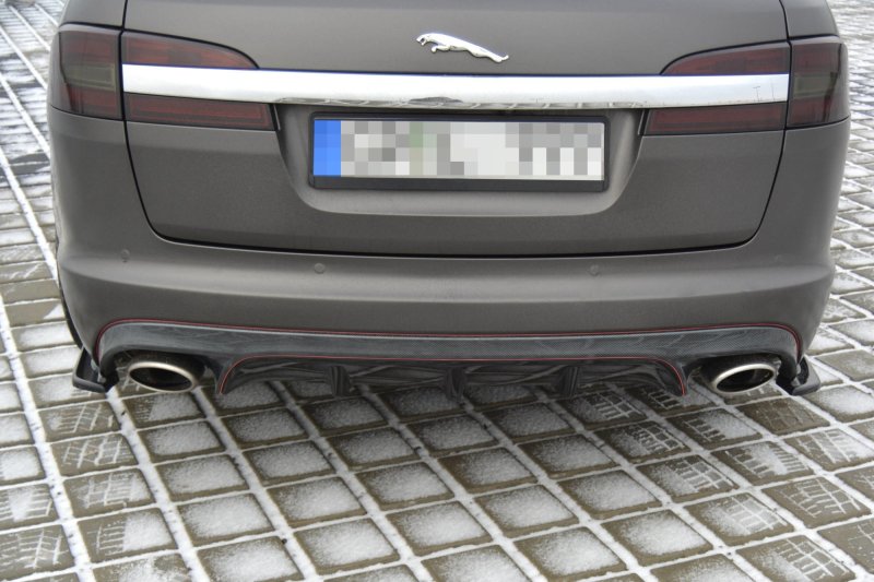 Maxton Heck Ansatz Flaps Diffusor für JAGUAR XF (X250) MK1 SPORTBRAKE S-PACK schwarz Hochglanz JA-XFS-1F-SB-RSD1-G