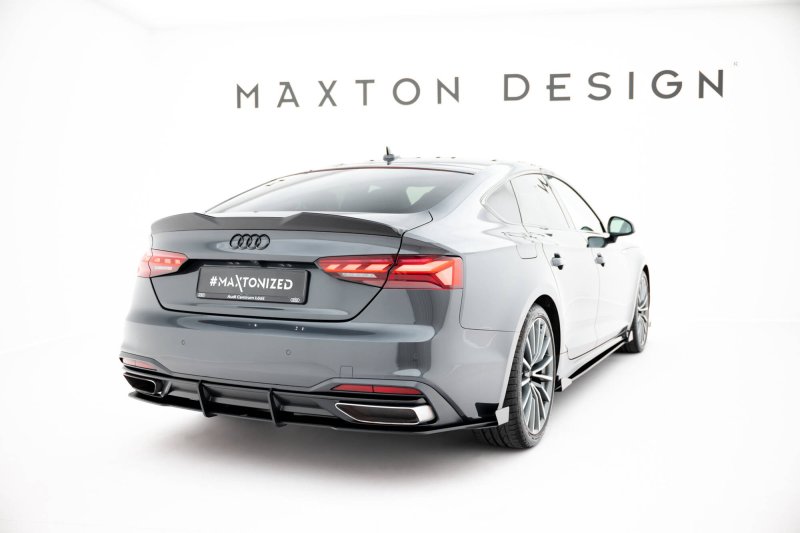 Maxton Hintere Seiten Flaps Audi A5 F5 Facelift schwarz Hochglanz AUA52FSBCNC-RSF1-G
