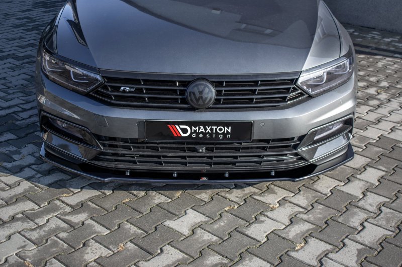 Maxton Front Ansatz V.1 für Volkswagen Passat R-Line B8 schwarz Hochglanz VW-PA-B8-RLINE-FD1-G
