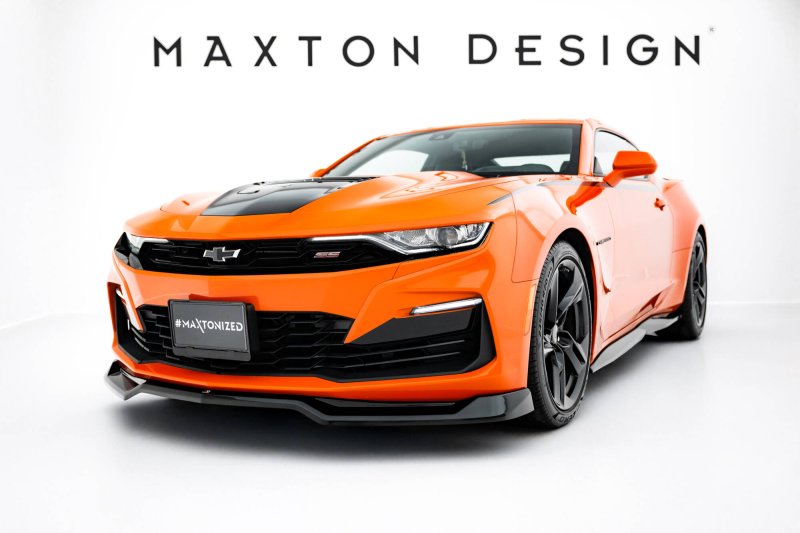 Maxton Front Ansatz V.1 Chevrolet Camaro SS Mk6 Facelift schwarz Hochglanz CH-CA-6F-SS-FD1-G