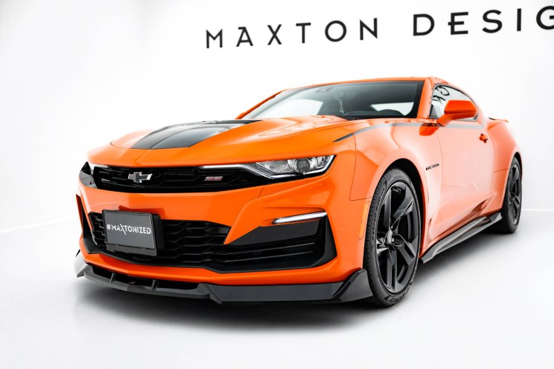 Maxton Front Ansatz V.2 Chevrolet Camaro SS Mk6 Facelift schwarz Hochglanz CH-CA-6F-SS-FD2-G