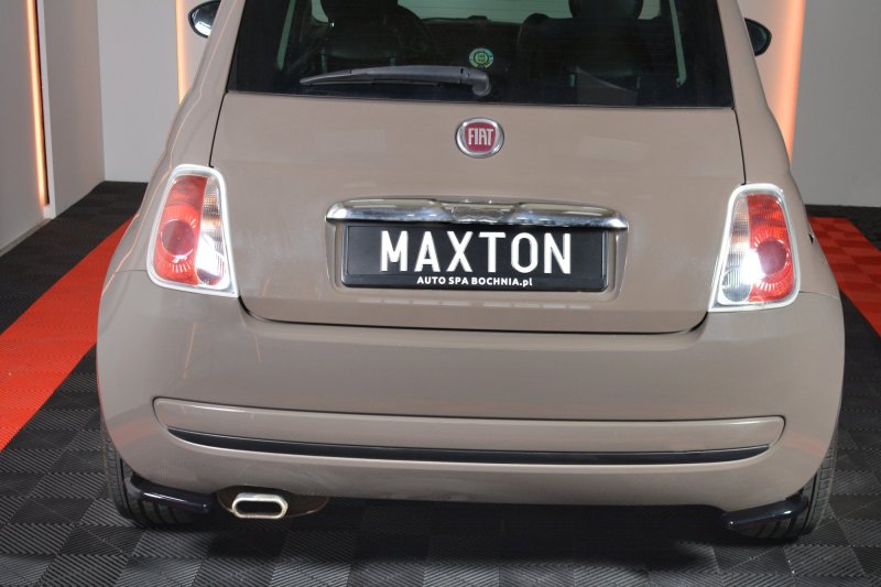 Maxton Heck Ansatz Flaps Diffusor für FIAT 500 HATCHBACK vor Facelift schwarz Hochglanz FI-500-RSD1-G