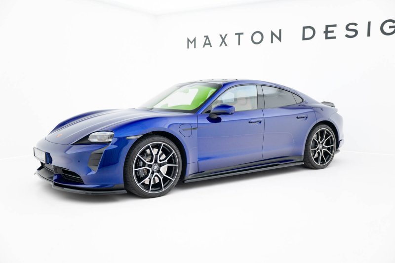 Maxton Seitenschweller Ansatz Porsche Taycan Turbo S Mk1 schwarz Hochglanz PO-TAY-1-SD1-G
