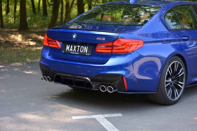 Maxton Heck Ansatz Flaps Diffusor für BMW M5 F90 schwarz Hochglanz BM-5-90-M-RSD1-G