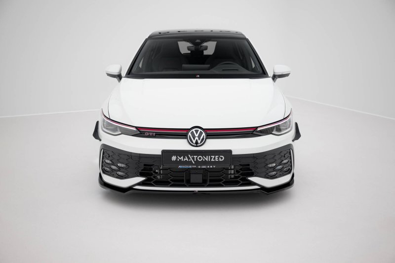 Maxton Front Ansatz V.3 VW Golf GTI / GTE / R-Line Mk8 Facelift schwarz Hochglanz VW-GO-8F-GTI-FD3-G