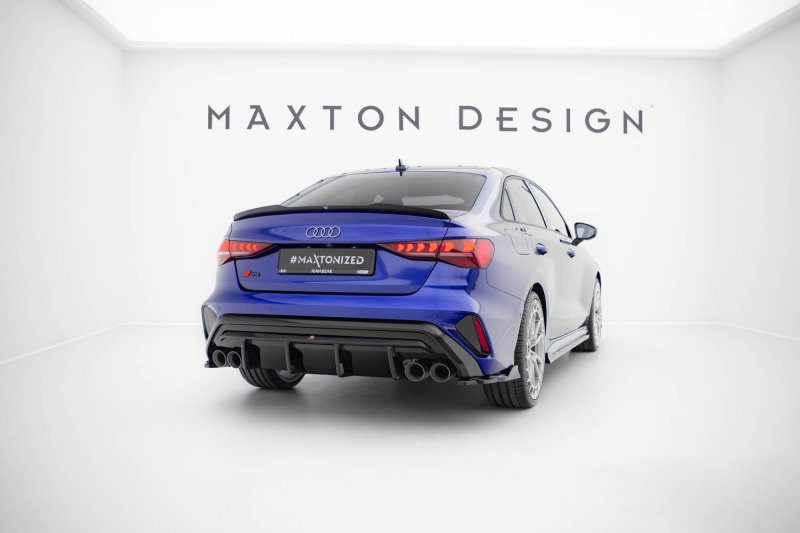 Maxton Heck Ansatz Flaps Diffusor V.4 Audi S3 Limousine 8Y Facelift schwarz Hochglanz AU-S3-8YF-S-RSD4-G