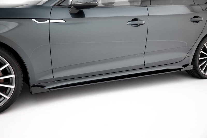Maxton Side Flaps Audi A5 Sportback F5 Facelift schwarz Hochglanz AUA52FSBCNC-SF1-G