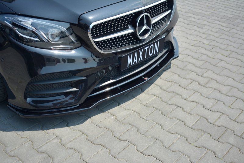 Maxton Front Ansatz V.1 für Mercedes-Benz E-Klasse W213 Coupe (C238) AMG-Line schwarz Hochglanz ME-E-213-AMGLINE-C-FD1-G