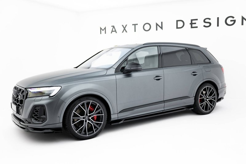 Maxton Seitenschweller Ansatz Audi Q7 S-Line Mk2 Facelift 2 schwarz Hochglanz AU-Q7-2F2-SLINE-SD1-G