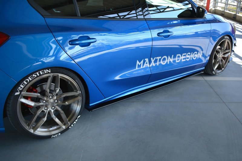 Maxton Seitenschweller Ansatz für Ford Focus ST / ST-Line Mk4 schwarz Hochglanz FO-FO-4-STLINE-SD1-G