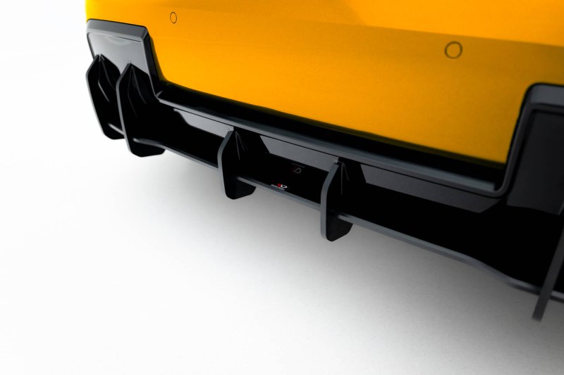 Maxton Street Pro Heckschürze + Flaps BMW 1er M-Paket F70 schwarz Hochglanz BM170MPACKCNC-RS1B+BRBI+RSF1-G