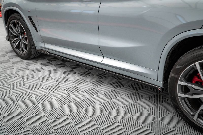 Maxton Seitenschweller Ansatz für BMW X4 M-Paket G02 Facelift schwarz Hochglanz BM-X4-02F-MPACK-SD1-G