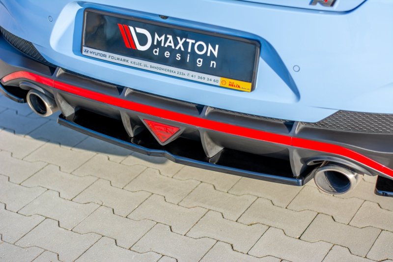 Maxton Mittlerer Diffusor Heck Ansatz für Hyundai I30 N Mk3 Fastback  schwarz Hochglanz HY-I30-3-N-FB-RD1-G
