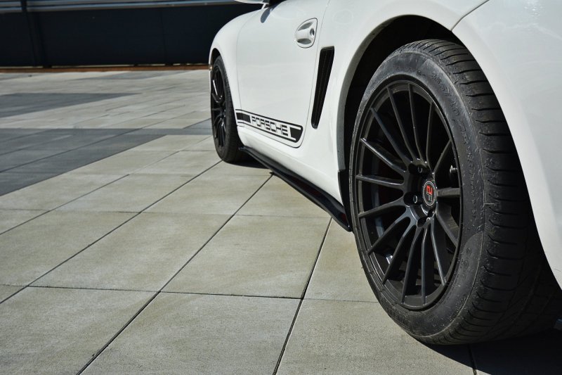Maxton Seitenschweller Ansatz für PORSCHE CAYMAN S 987C  schwarz Hochglanz PO-CA-S-987-SD1-G