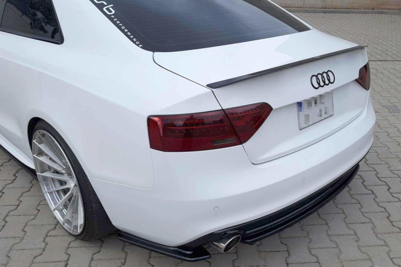 Maxton Heck Ansatz Flaps Diffusor für AUDI A5 S-LINE Facelift schwarz Hochglanz AU-A5-1F-SLINE-RSD1-G