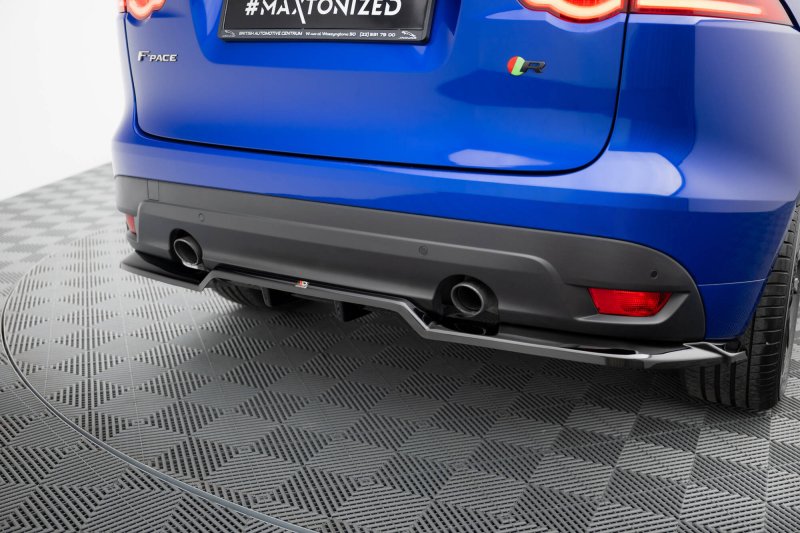 Maxton Mittlerer Cup Diffusor Heck Ansatz Jaguar F-Pace R-Sport Mk1 schwarz Hochglanz JA-FP-1-RSPORT-RD1G+RD2-G