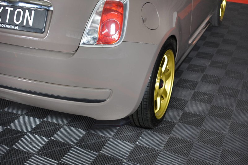 Maxton Heck Ansatz Flaps Diffusor für FIAT 500 HATCHBACK vor Facelift schwarz Hochglanz FI-500-RSD1-G