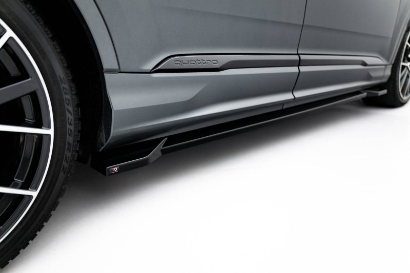 Maxton Seitenschweller Ansatz Audi Q7 S-Line Mk2 Facelift 2 schwarz Hochglanz AU-Q7-2F2-SLINE-SD1-G