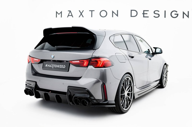 Maxton Heck Ansatz Flaps Diffusor V.1 BMW 1er M-Paket F70 schwarz Hochglanz BM-1-70-M-RSD1-G