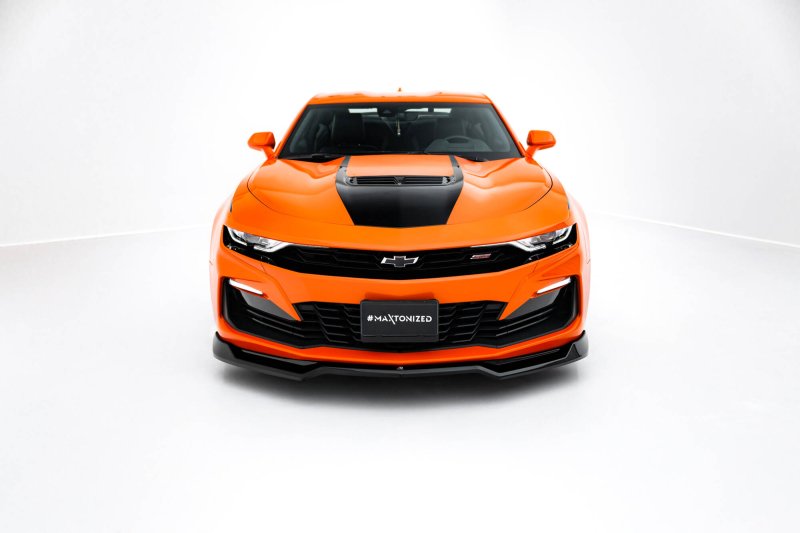 Maxton Front Ansatz V.1 Chevrolet Camaro SS Mk6 Facelift schwarz Hochglanz CH-CA-6F-SS-FD1-G