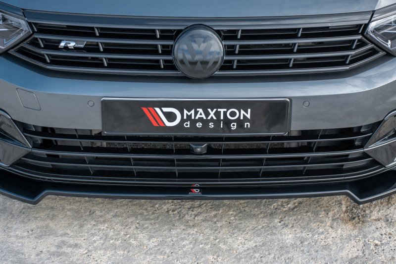 Maxton Front Ansatz V.2 für Volkswagen Passat R-Line B8 schwarz Hochglanz VW-PA-B8-RLINE-FD2-G