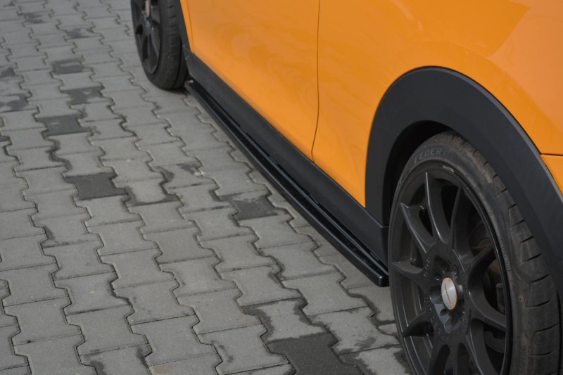 Maxton Seitenschweller Ansatz für MINI COOPER S MK3 vor Facelift 3-Türer (F56) schwarz Hochglanz MC-S-3-56-SD1-G
